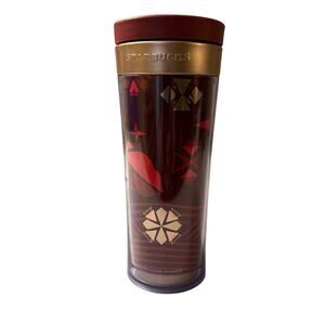 Starbucks 2013 Bella Rose Christmas Tumbler Travel Mug/Cup 12oz Snowflakes